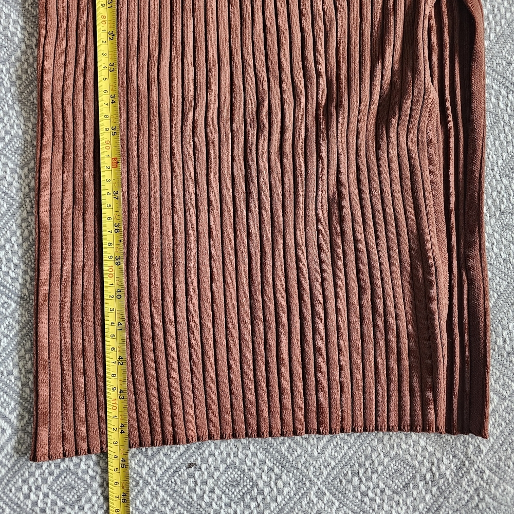 House Of Harlow 1960 Long Sleeve Ribbed O Ring Midi Dress Rust Orange - Fall - S - Picture 7 of 16